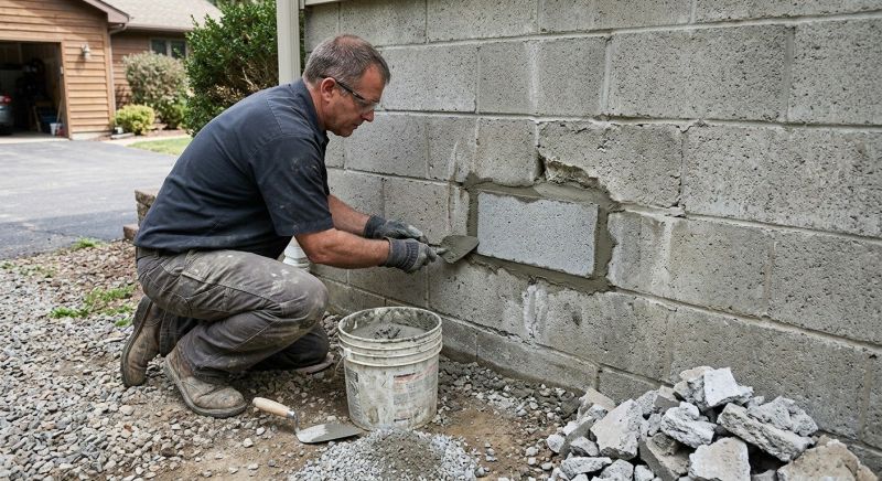 Cinder Block Wall Repair in Doylestown, PA