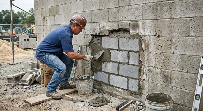 Cinder Block Wall Repair in Paoli, PA