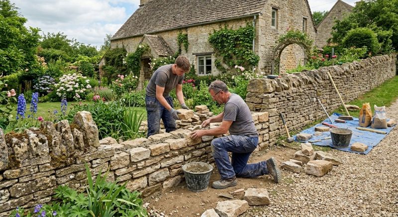 Stone Wall Repair in Newtown Square, PA